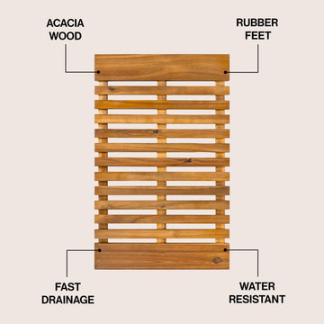 Paige Modern Classic Acacia Wood Slat Mat